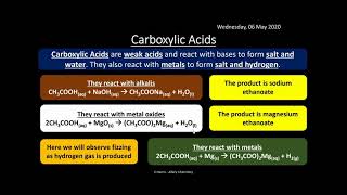 OCR A 613 Carboxylic Acids and Esters REVISION [upl. by Alper]