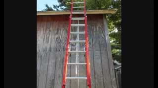 Werner 24 ft Double Pulley Fiberglass Extension Ladder 300 lb Capacity D62242 [upl. by Redwine93]