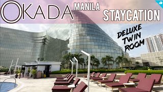 OKADA Staycation ♡ Deluxe Room  Rates  Buffet  Pool Philippines  Cherriblyme [upl. by Atilrep632]