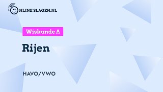 Rijen  Wiskunde A Eindexamen vwo [upl. by Aldarcy]