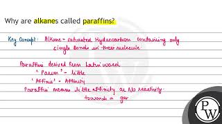 Why are alkanes called paraffins [upl. by Beckett]