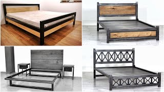 Modern Metal Bed Design IDEAS  Wood and Metal Furniture [upl. by Yelsna]