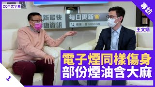 電子煙有害物質同樣傷身 加熱煙策略令年輕煙民増加 部份煙油含大麻油難控制  鄭丹瑞《健康旦》 香港大學護理學院副教授 王文炳 博士 Part 1 CC中文字幕 [upl. by Ennej]