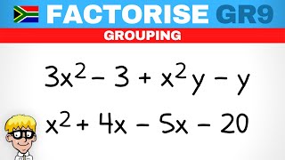 Gr 9 Factorisation Grouping Practice [upl. by Fiester]