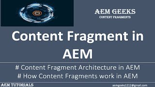 Content Fragment 1  Content Fragments in aem [upl. by Keligot558]