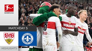 10 Goals Guirassy equals Lewandowski Record  Stuttgart  Darmstadt 31  Highlights  MD 5 [upl. by Eila]