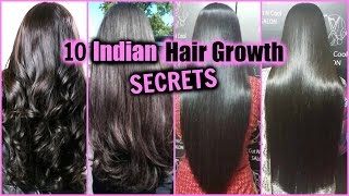 10 INDIAN HAIR GROWTH SECRETS │ HOW TO GROW LONG THICK SHINY GLOSSY HAIR FAST [upl. by Flavius]