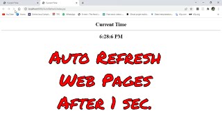 How to Auto Refresh Web Page Every 1 Second Using JSP [upl. by Airotnes]