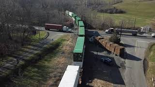 Norfolk Southern at Delaplane VA Drone [upl. by Lali509]