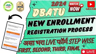 DBATU University Registration amp Enrollment 2024Live registration From filling Stepwise ✅Dbatu News [upl. by Nnaycart]