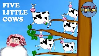 Five Little Cows jumping in a Tree  Nursery Rhymes amp Kids Songs [upl. by Amandie342]