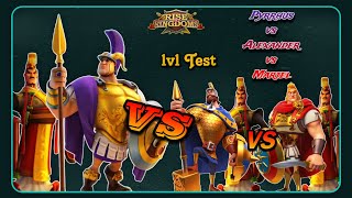 PyrrhusLiu Che VS AlexanderLiu Che VS MartelLiu Che 1v1 Test  Rise of Kingdoms [upl. by Mcnutt]