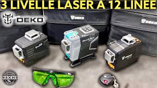 3 tipi di livella laser autolivellante a 360 gradi 12 linee DEKO livella 3D verde Come si usa [upl. by Orapma]