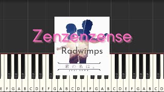 Radwimps  Zenzenzense Movie ver  Kimi no Na wa  Piano Tutorial [upl. by Suiravaj]