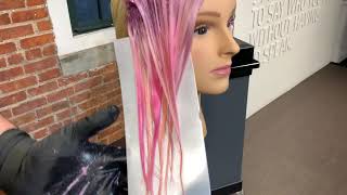 PINK HAIR TUTORIAL Howto Apply and Formulate Using Goldwell Elumen Play [upl. by Niffirg]