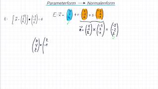 Parameterform in Normalenform umwandeln [upl. by Lehctim]