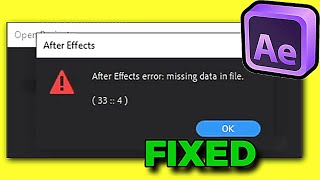 Fix this Error missing data in file when opening Project 33  4 [upl. by Townsend]