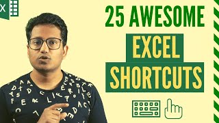 25 AWESOME Excel Keyboard Shortcuts You Should Know [upl. by Lacey736]