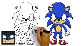 How To Draw Sonic The Hedgehog  Step By Step Tutorial [upl. by Clardy]