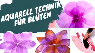 Deine ersten Schritte zum Malen von Aquarell Blumen Lerne Schritt für Schritt Anfänger Tutorial 4k [upl. by Sutelc162]