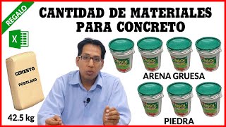 Cantidad de materiales por m3 de concreto [upl. by Mcknight280]