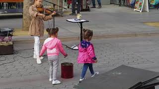 Karolina Protsenko Child Prodigy Violinist Performs in the Promenade [upl. by Dnomar]