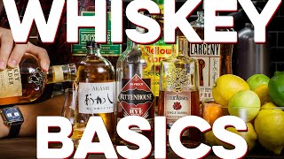 Whiskey What you Need to Know explaining various styles of Whiskey and tasting them  How to Drink [upl. by Eilyab396]