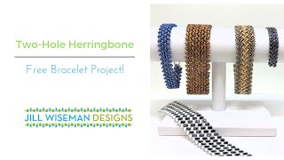 TwoHole Herringbone Bracelet  FREE project [upl. by Zoha165]