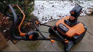 WORX WG471 Power Share Snow Blower Review [upl. by Ahsatal]