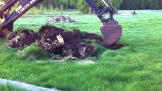 Volvo BM 6300 picking up a oversized maple tree root [upl. by Aramoiz]