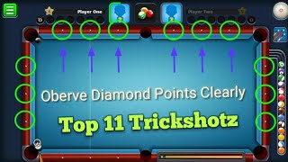 Top 11 Trickshots With Fanatic Cue  8 Ball Pool [upl. by Magdalena780]