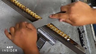 How A Goldsmith Creates A 14Karat Gold Cuban Link Chain [upl. by Oneg]