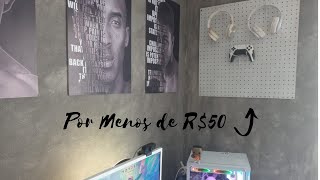 Turbinando meu setup com PEGBOARD super BARATO por menos de R50 Pegboard Setupbranco [upl. by Rayle]