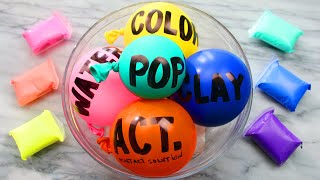 Satisfying Rainbow Clay Slime Mixing amp Relaxing Balloon Cutting ASMR Video [upl. by Adnahsed]