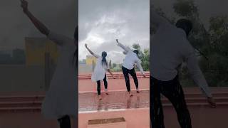 Adada mazhai da🌧️💞 comment ur next song for dance😇 danceshorts blackbeescouple shorts [upl. by Nylra249]