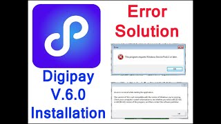 How to Download amp Install Digipay V60  Windows Service Pack 1 Error Solve  Error 32bit Digipay [upl. by Dorry174]