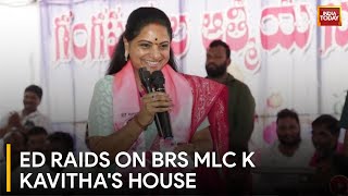 ED Raids MLC K Kavithas Hyderabad Residence in Money Laundering Case  India Today News [upl. by Maryjane]