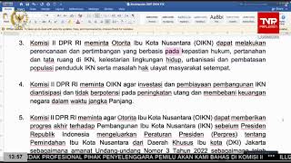 BREAKING NEWS  KOMISI II DPR RI RDP DENGAN KEPALA OTORITA IKN [upl. by Cogan]