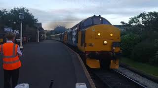 37403 and 37401 non stop through Oakworth Station at KWVR with 47712 on the rear 24062023 [upl. by Dyer786]