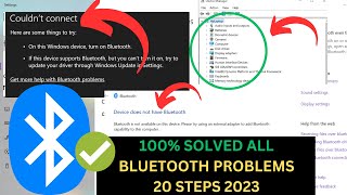 ✅20 Steps To Fix Bluetooth Not Working In Windows 10 11 Bluetooth Not Showing In Device Manager [upl. by Amadeo]