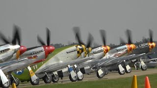 P51 Mustangs  EAA AirVenture Oshkosh 2019  Tribute to Bud Anderson [upl. by Ettevey]