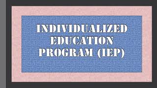 Individualized Education Program IEP IEP [upl. by Rothberg894]