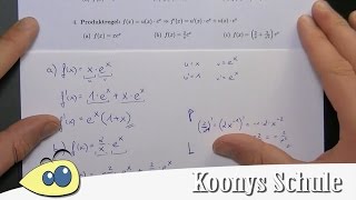 Produktregel beim Ableiten von eFunktionen 3 Aufgaben vorgerechnet  47 Blatt 6600 [upl. by Marya]