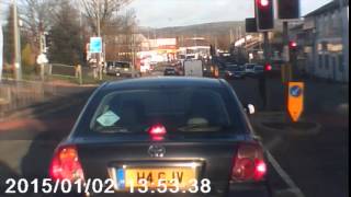 White van man jumps lights after ram raid [upl. by Cho653]