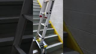 60Second LadderAide PRO Setup The Ultimate Tool for Using Extension Ladders on Stairs [upl. by Primrose]