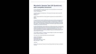 WONDERLIC SAMPLE TEST 28 QUESTIONS WITH COMPLETE SOLUTIONS LATEST 20232024 [upl. by Hyacinthie595]