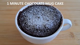 1 minute chocolate mug cake in microwave  Chocolate Mug Cake No Egg  Mug cake recipe  Mug cake [upl. by Cailly347]