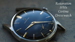 Restoration of a vintage 50’s Certina mechanical dress watch – ASMR  Manual work  Caliber 321 [upl. by Isyad865]