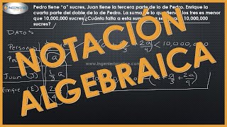 EJERCICIOS DE NOTACION ALGEBRAICA [upl. by Viki]