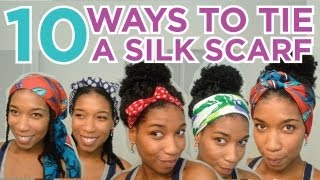 10 Ways to Tie A Silk Head Scarf [upl. by Ahselaf828]